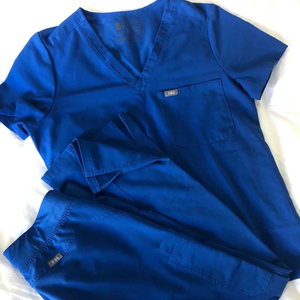 Figs scrubs - royal blue set